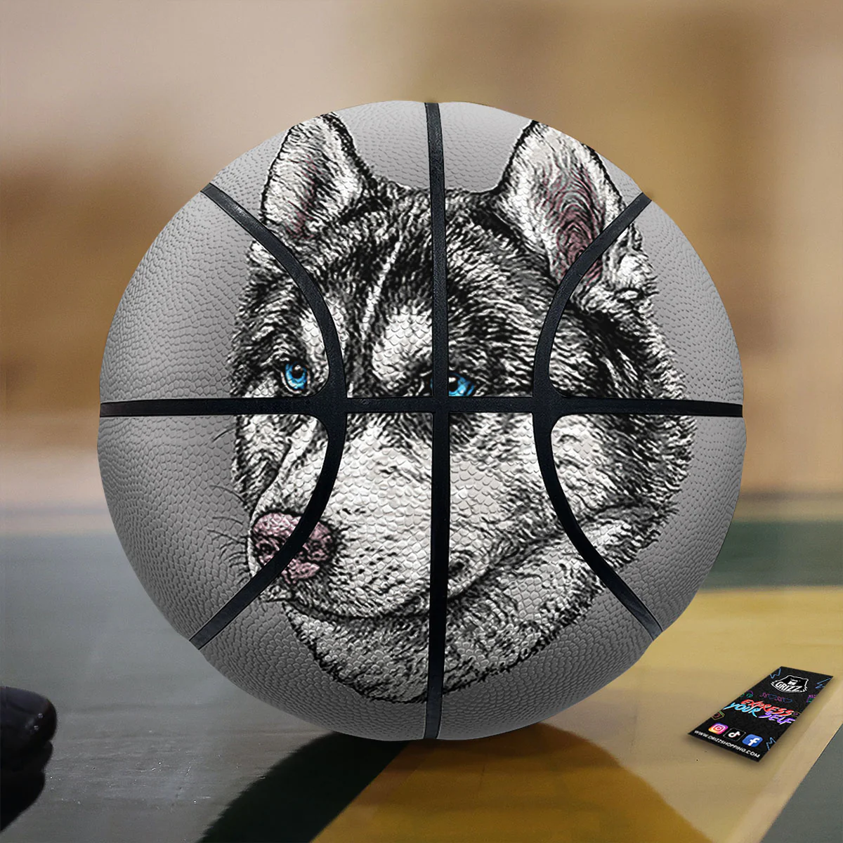 Painting Alaskan Malamute Print Basketball