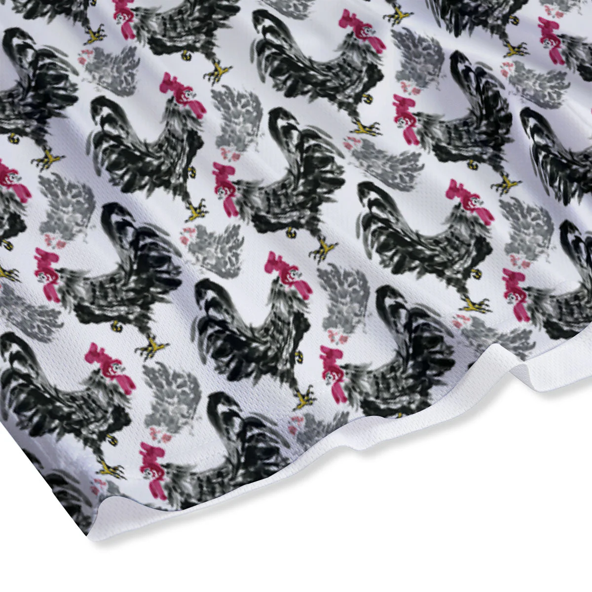 Painting Chicken Ink Print Pattern Mesh Shorts - Image 4