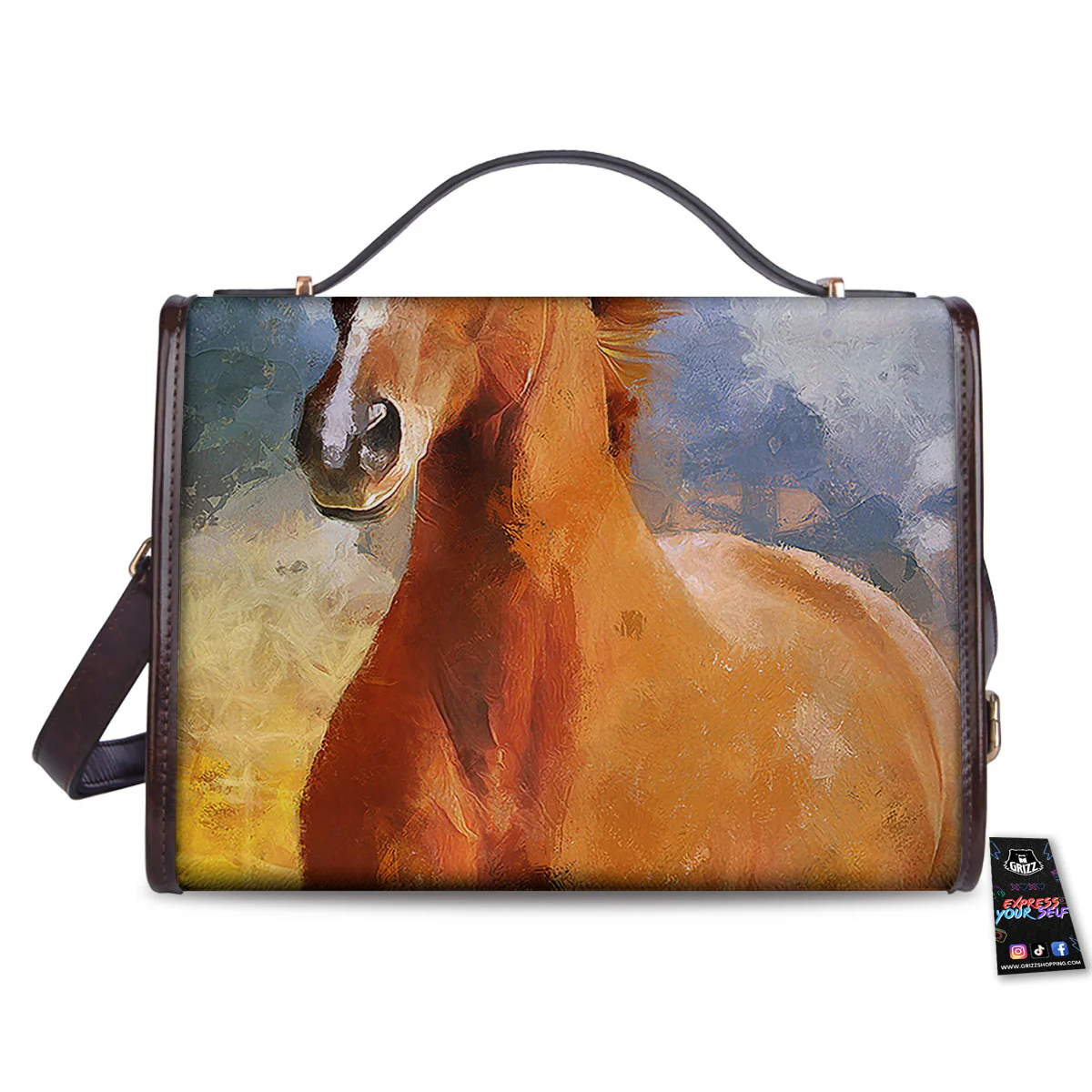Painting Running Horses Print Women's Satchel Bag - Image 2