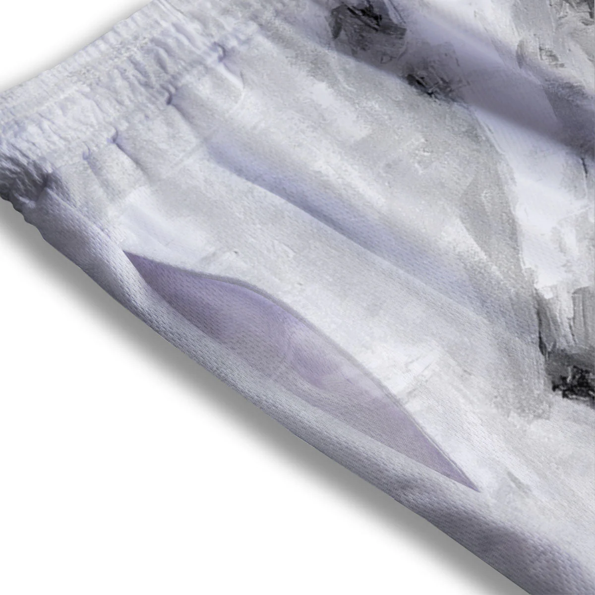 Painting White Horse Print Mesh Shorts - Image 3