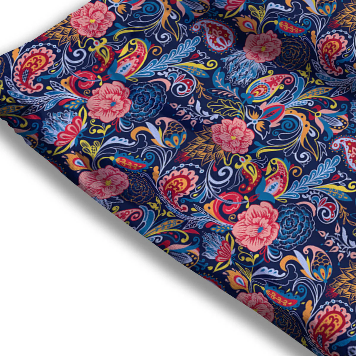 Paisley Blue Print Pattern Mesh Shorts - Image 3