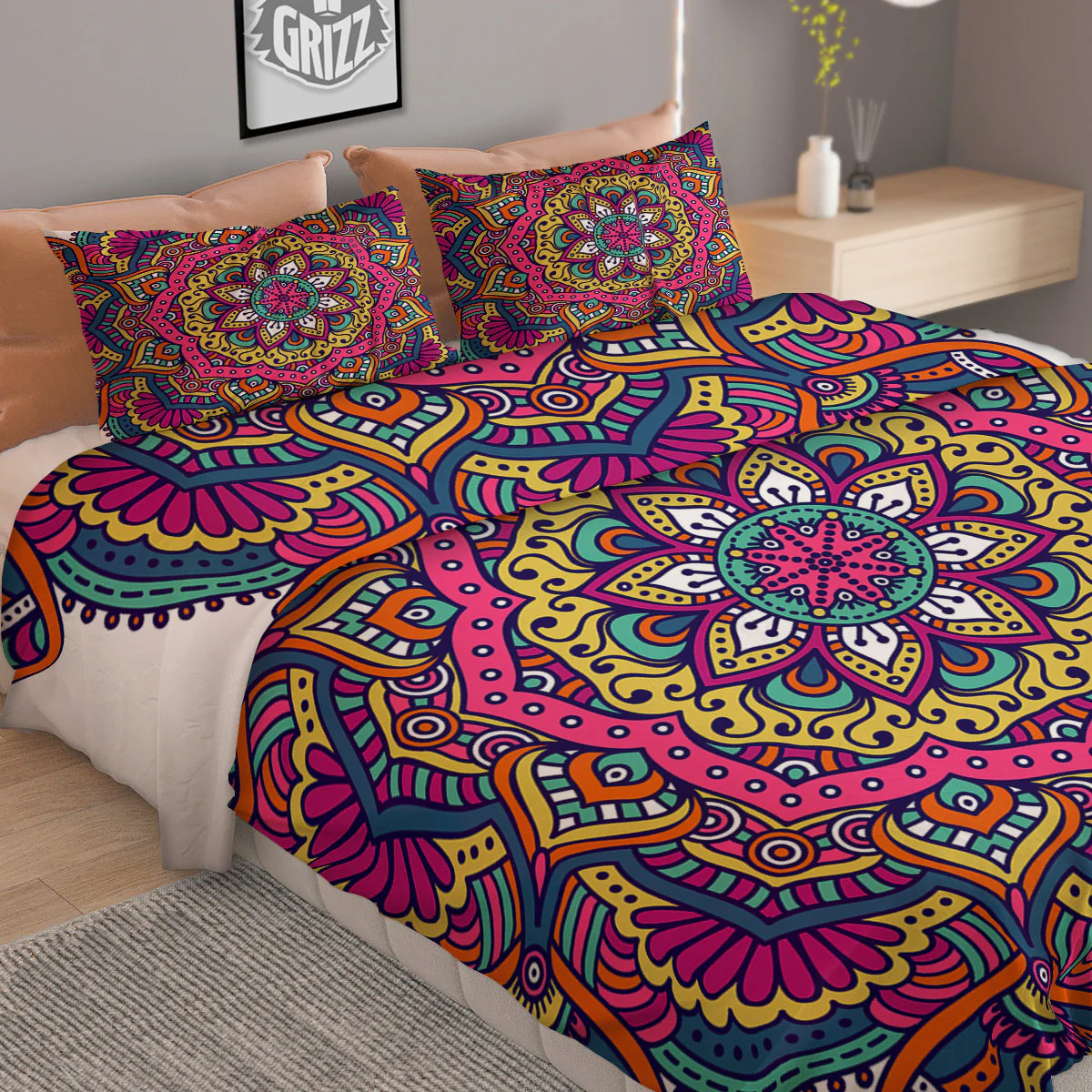 Paisley Boho Colorful Print Duvet Cover Bedding Set - Image 2