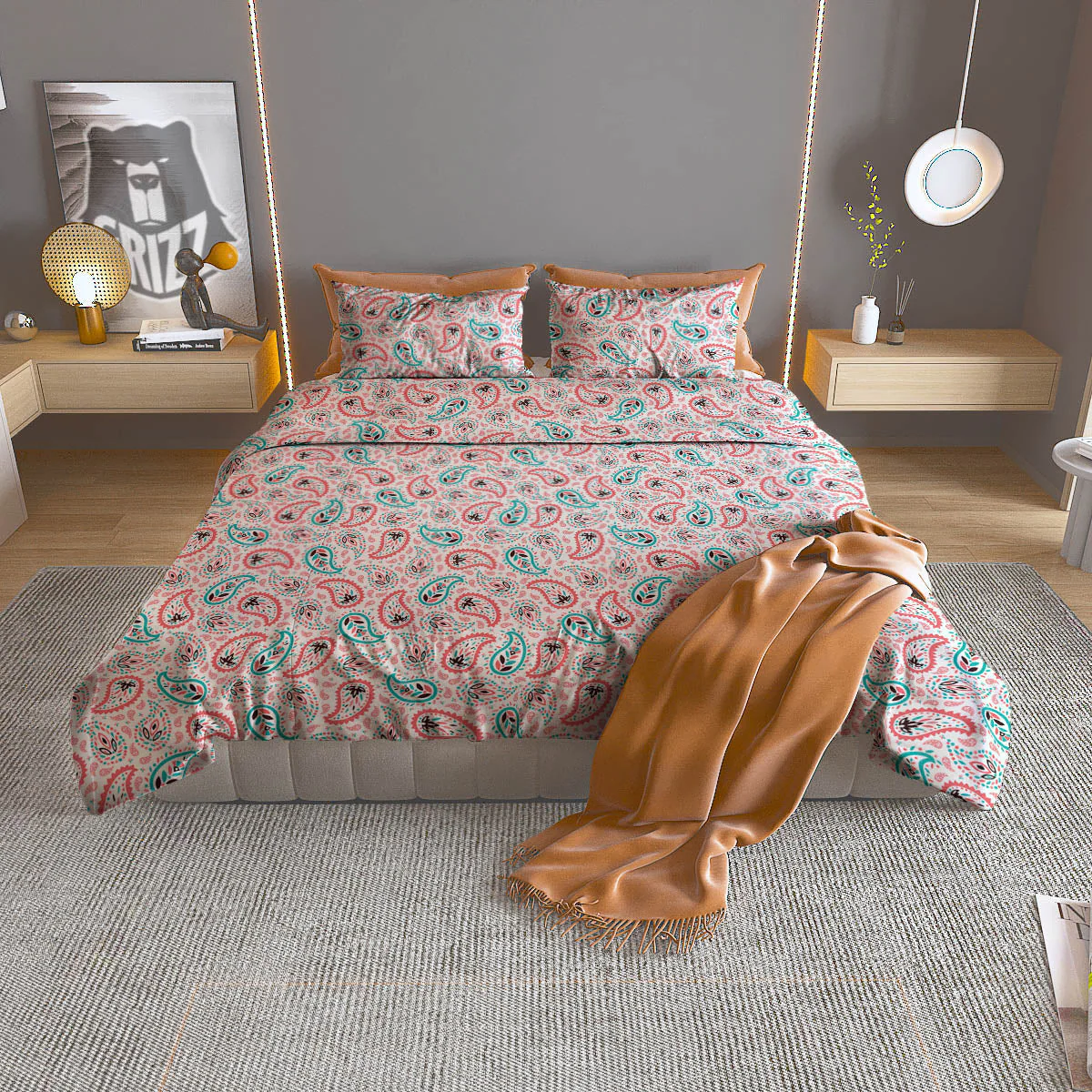 Paisley Boho Colorful Print Pattern Duvet Cover Bedding Set