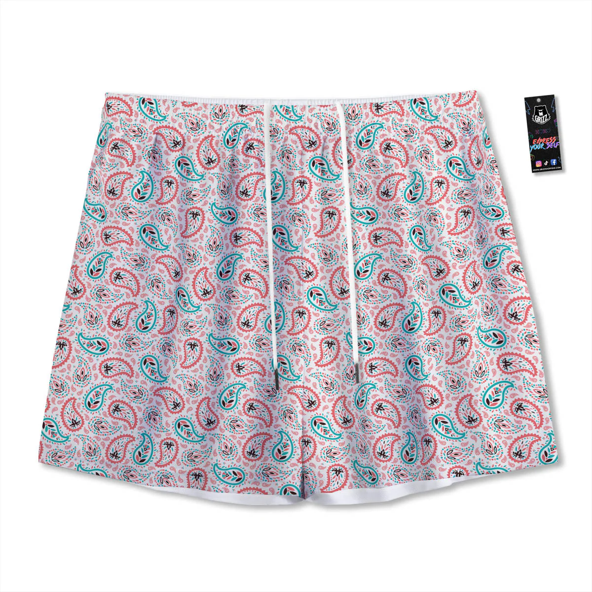 Paisley Boho Colorful Print Pattern Mesh Shorts