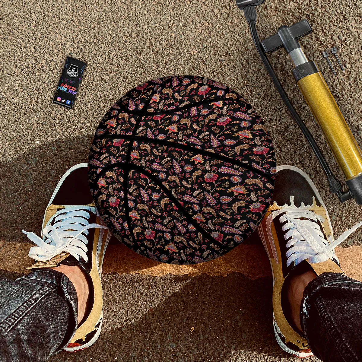 Paisley Boho Print Pattern Basketball - Image 3