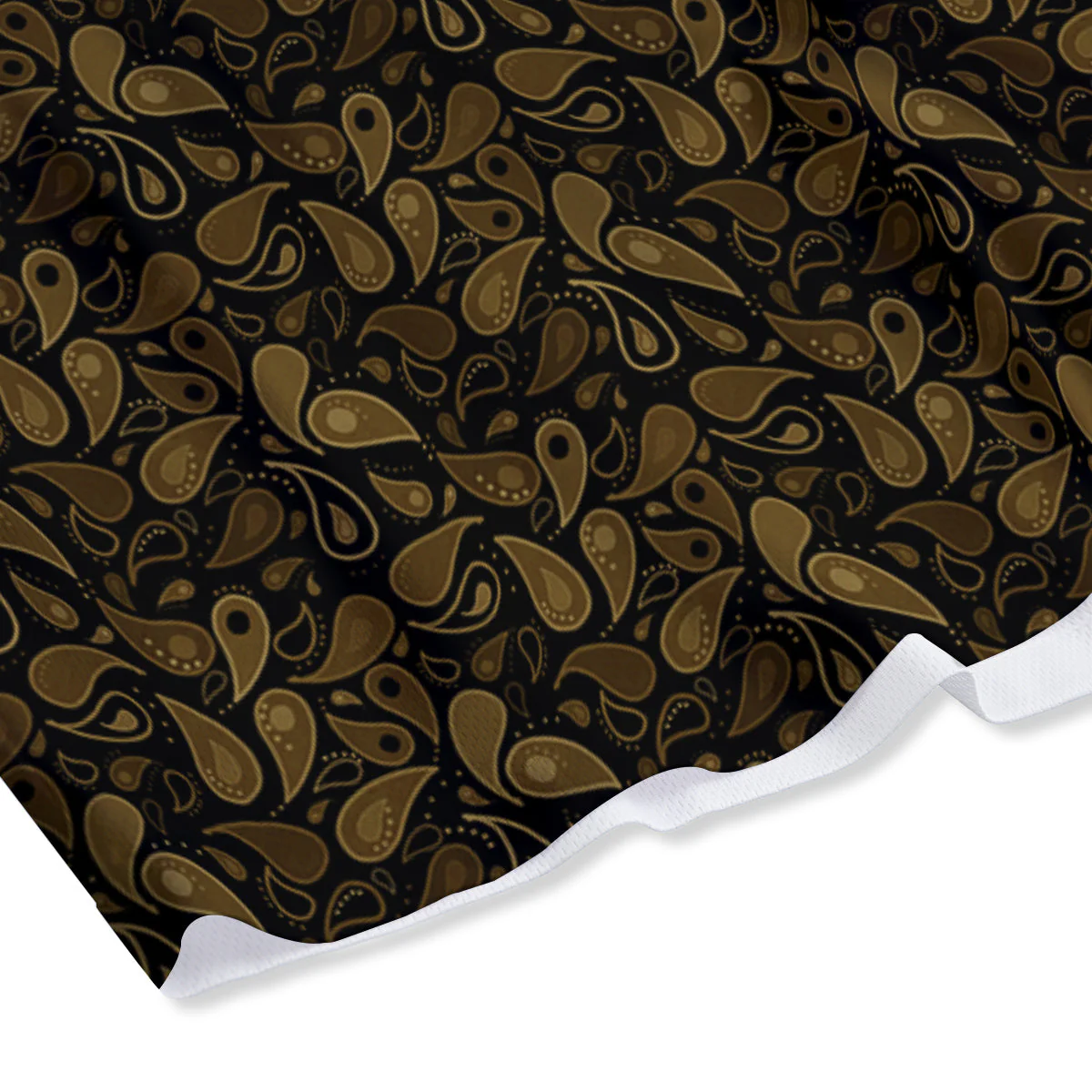 Paisley Dark Brown Print Pattern Mesh Shorts - Image 4