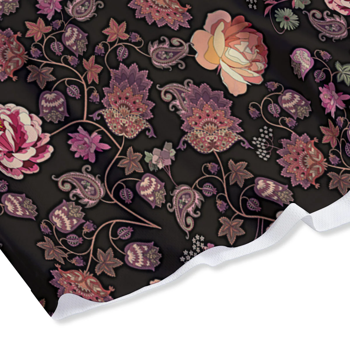 Paisley Indian Rose Print Pattern Mesh Shorts - Image 4
