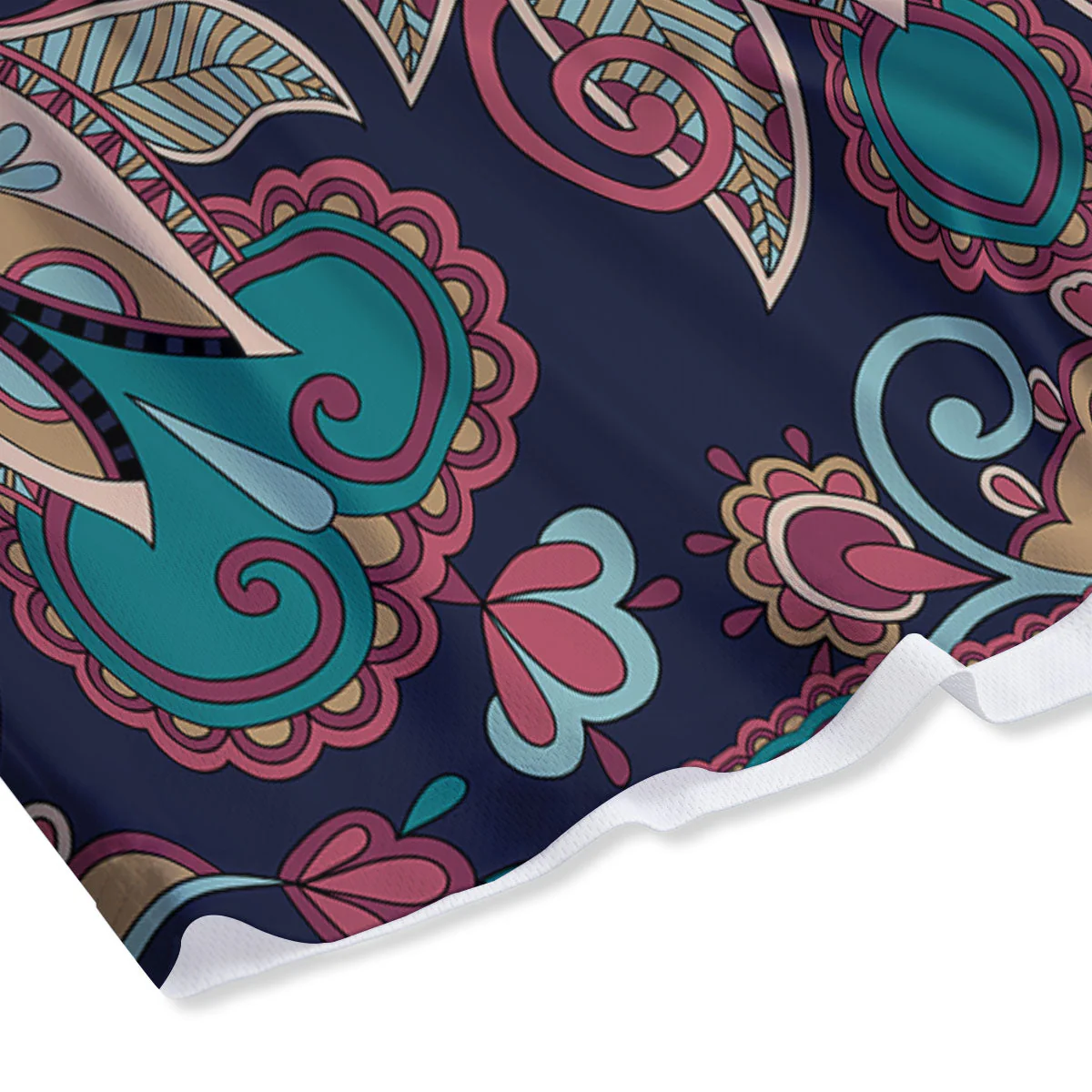 Paisley Mandala Ornamental Print Mesh Shorts - Image 4