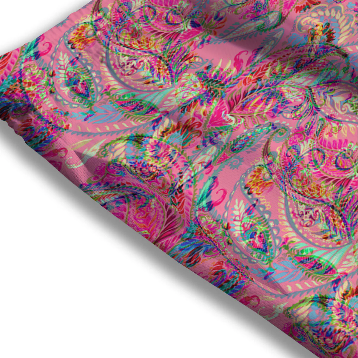 Paisley Pink Print Pattern Mesh Shorts - Image 3