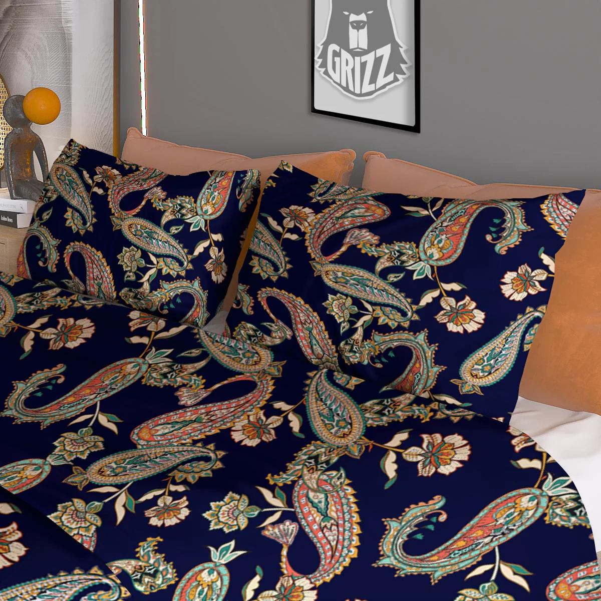 Paisley Retro Print Pattern Duvet Cover Bedding Set - Image 3