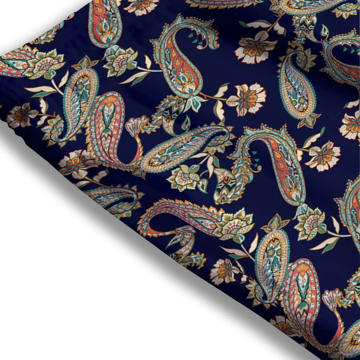 Paisley Retro Print Pattern Mesh Shorts - Image 3