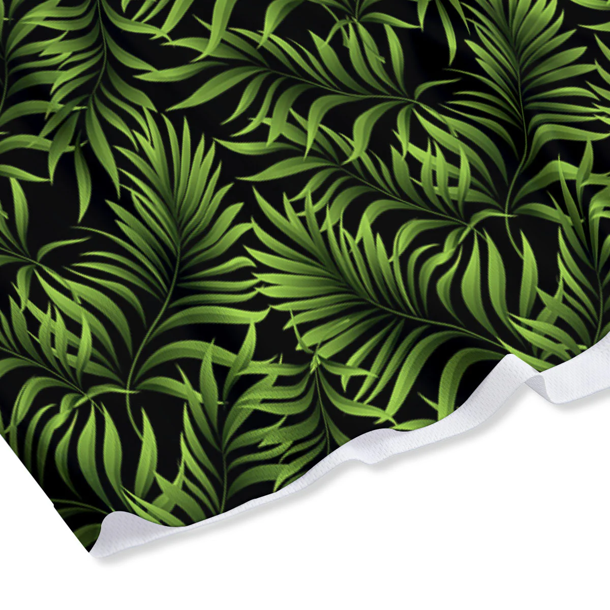 Palm Leaf Green Tropical Print Pattern Mesh Shorts - Image 4