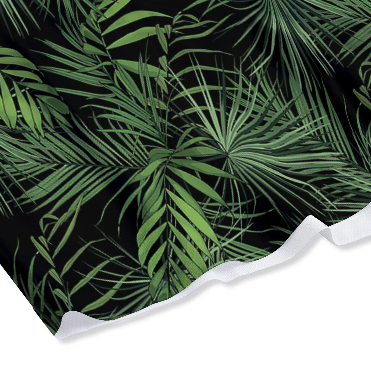 Palm Leaf Night Tropical Print Pattern Mesh Shorts - Image 4