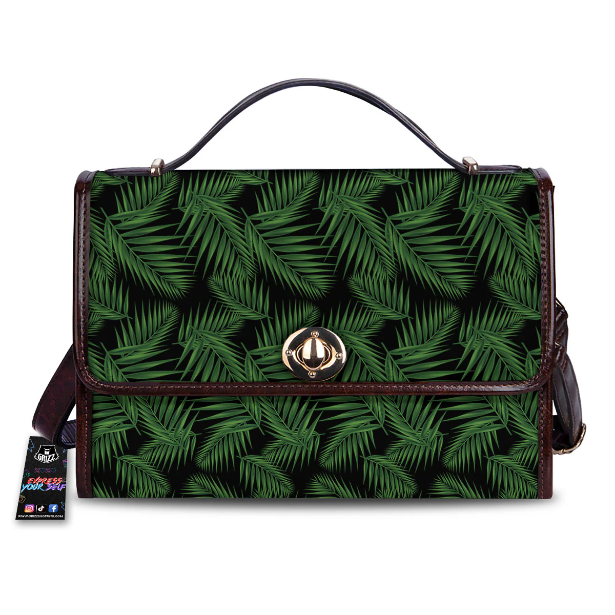 Palm Leave Night Tropical Print Pattern Women's Satchel Bag