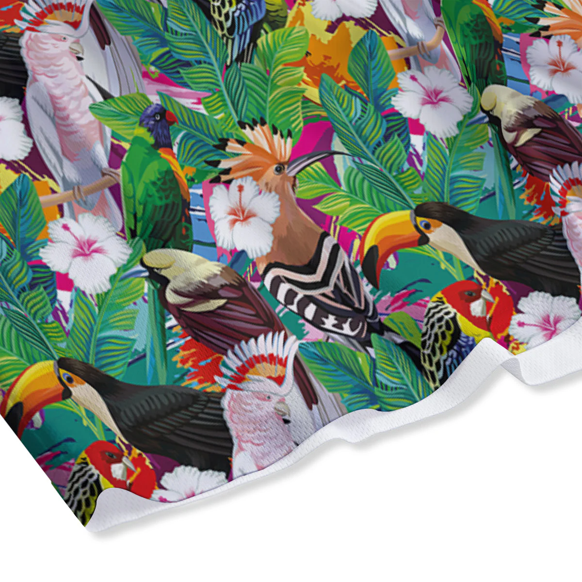 Palm Leaves And Bird Of Paradise Print Mesh Shorts - Image 4