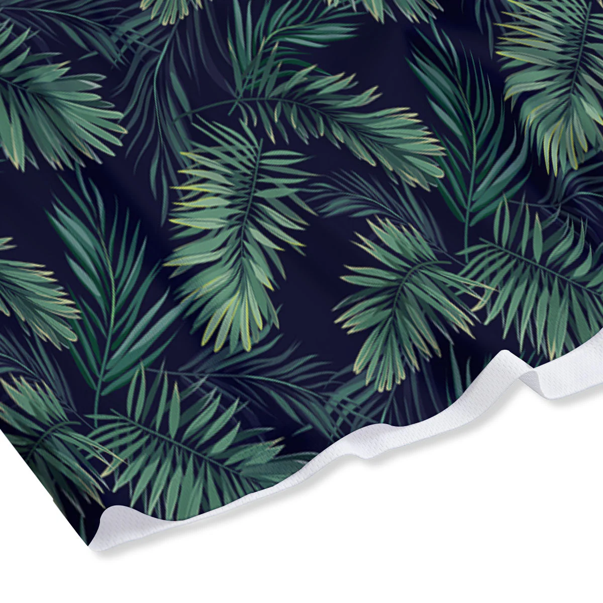Palm Leaves Dark Tropical Print Pattern Mesh Shorts - Image 4
