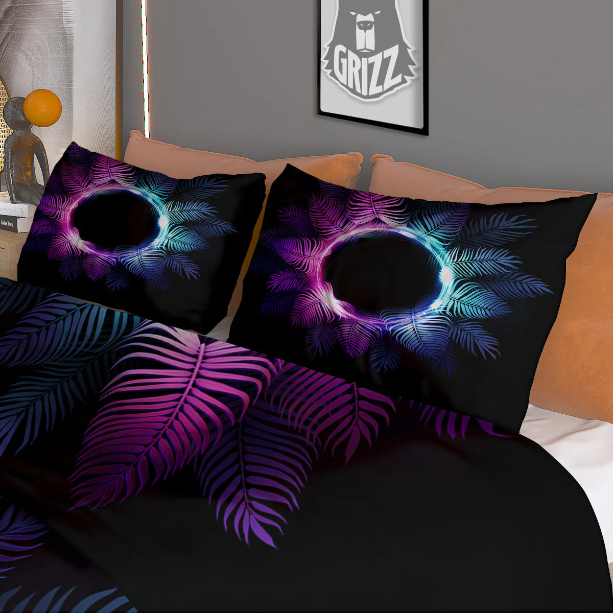 Palm Tree EDM Beach Print Duvet Cover Bedding Set - Image 3