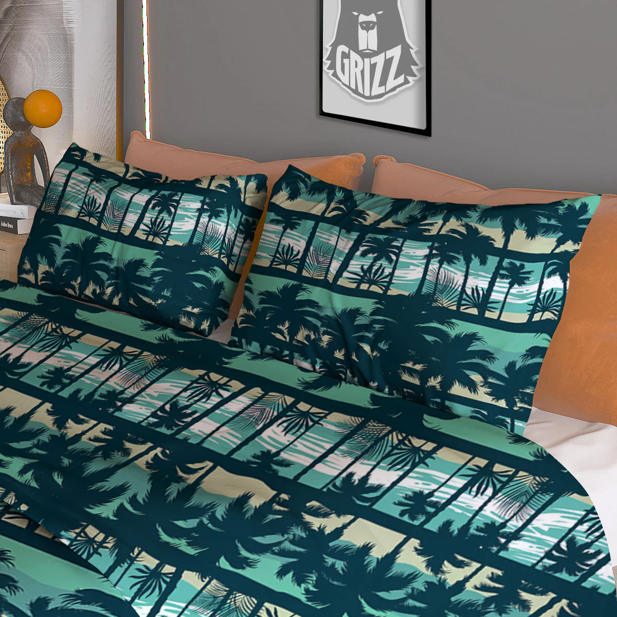 Palm Tree Print Pattern Duvet Cover Bedding Set - Image 3