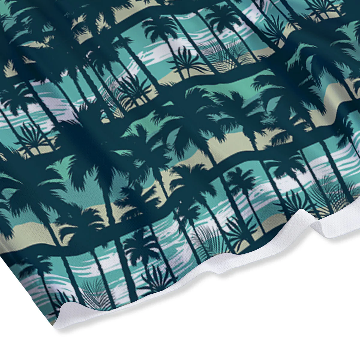 Palm Tree Print Pattern Mesh Shorts - Image 4