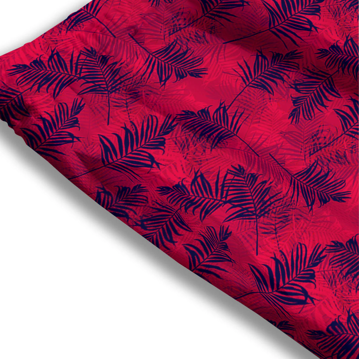 Palm Tree Red Print Pattern Mesh Shorts - Image 3