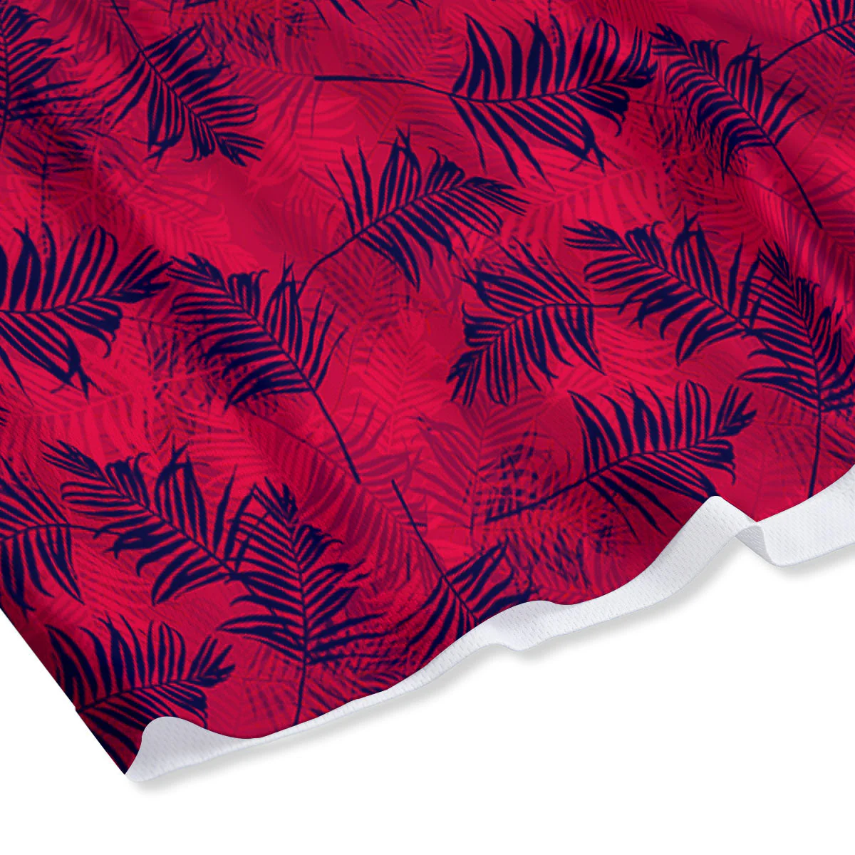 Palm Tree Red Print Pattern Mesh Shorts - Image 4