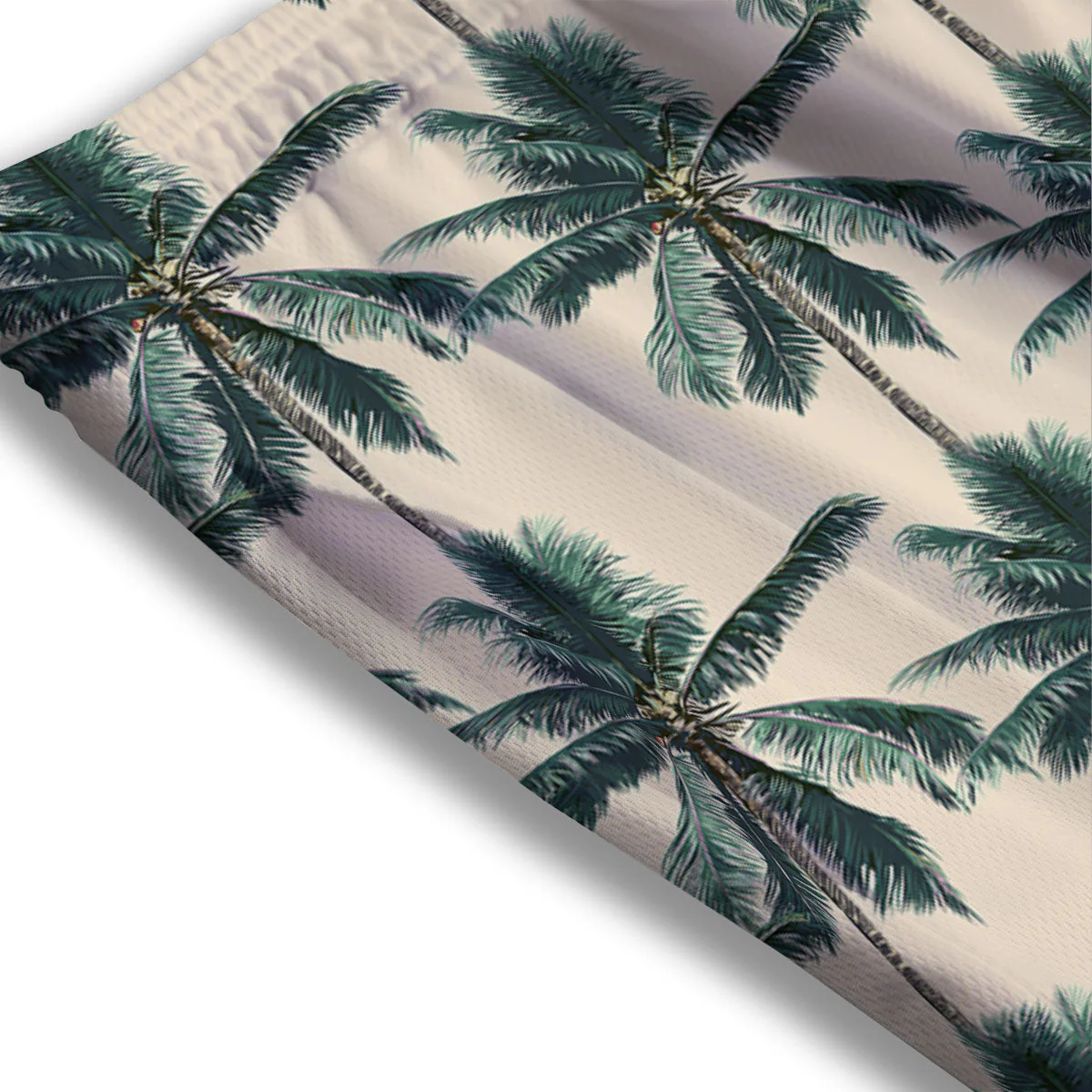 Palm Tree Tropical Print Pattern Mesh Shorts - Image 3