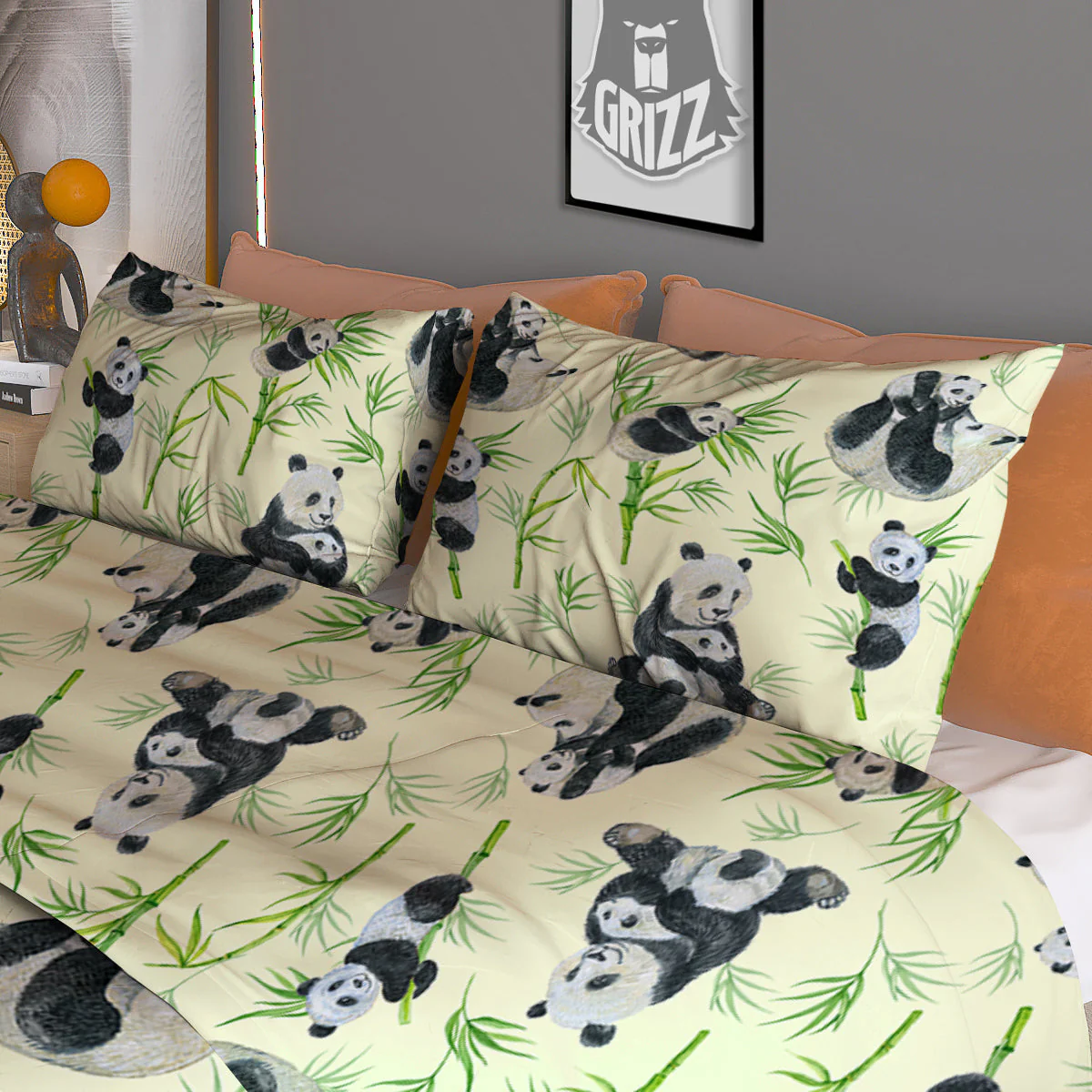 Panda Bamboo And Baby Print Pattern Duvet Cover Bedding Set - Image 3