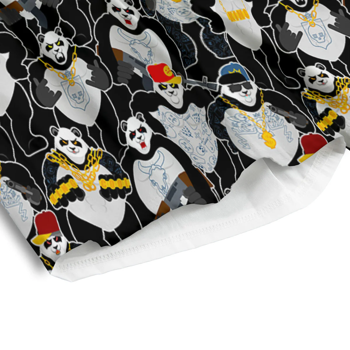 Panda Gangster Gang Print Pattern Men's Athletic Shorts - Image 4