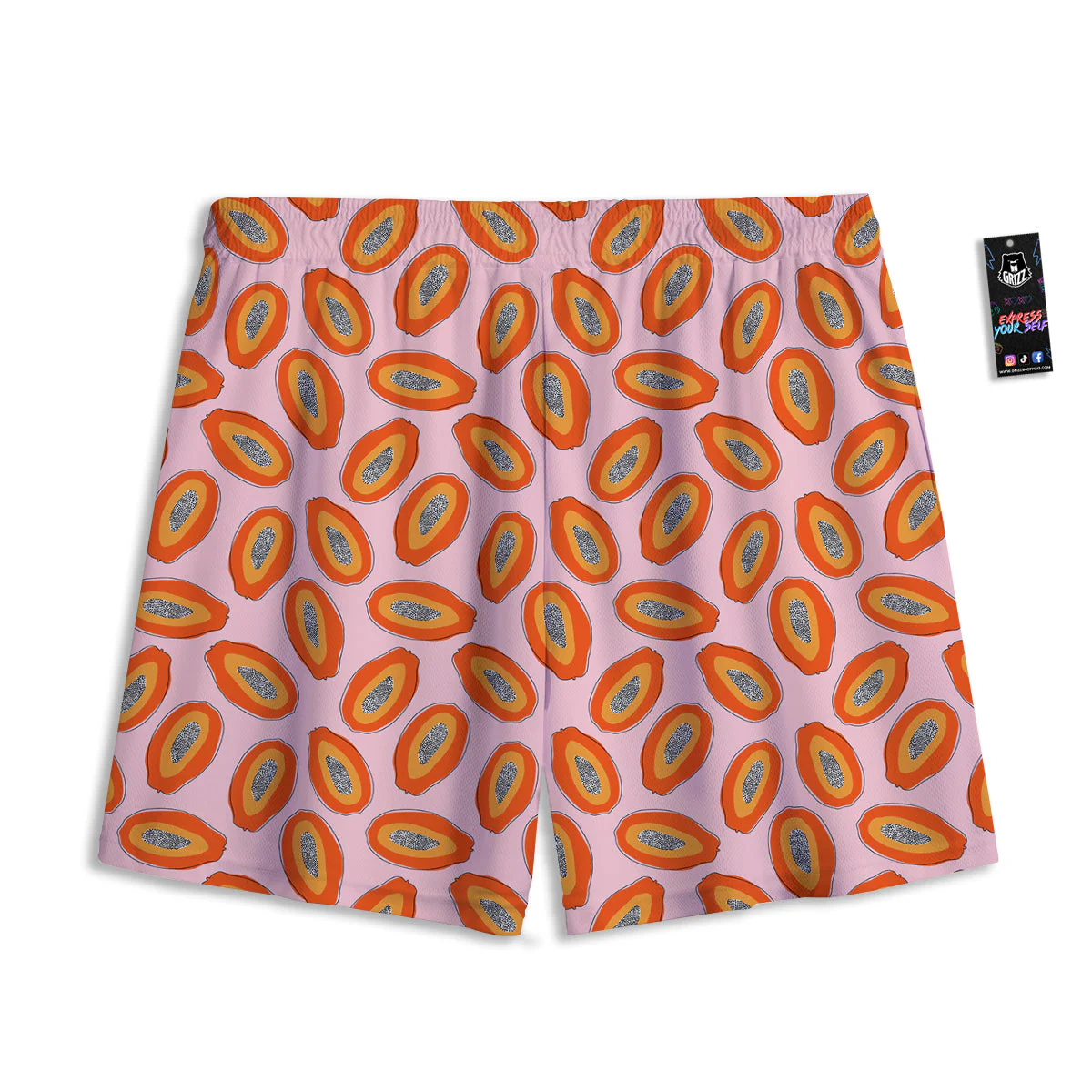 Papaya Cute Print Pattern Mesh Shorts - Image 2