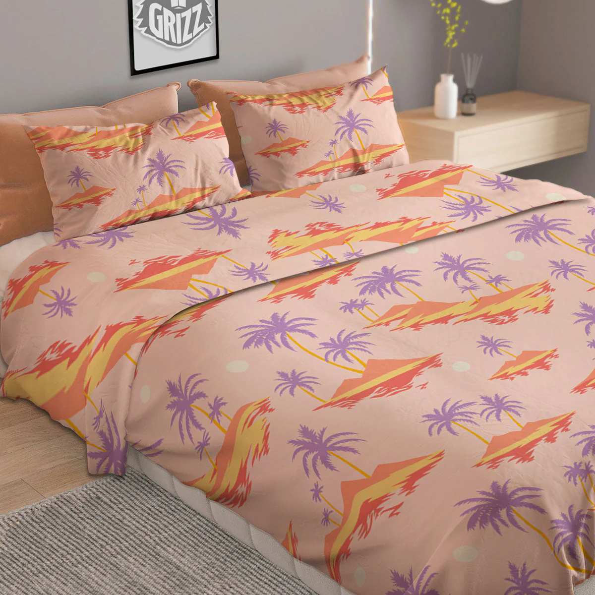 Paradise Hawaii Tropical Print Pattern Duvet Cover Bedding Set - Image 2