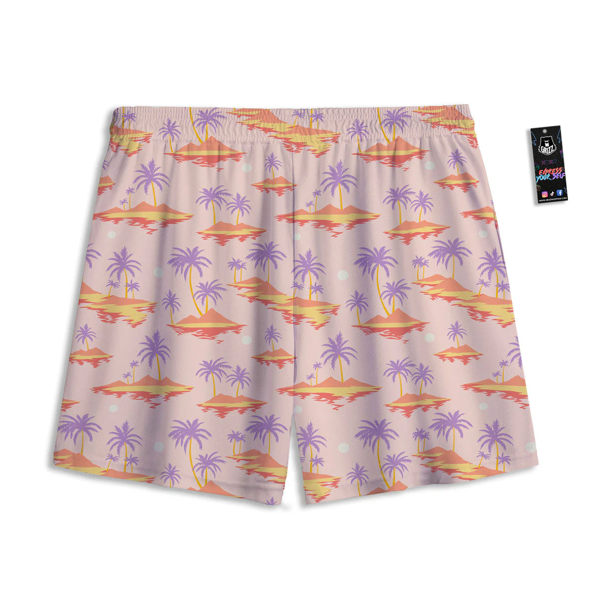 Paradise Hawaii Tropical Print Pattern Mesh Shorts - Image 2