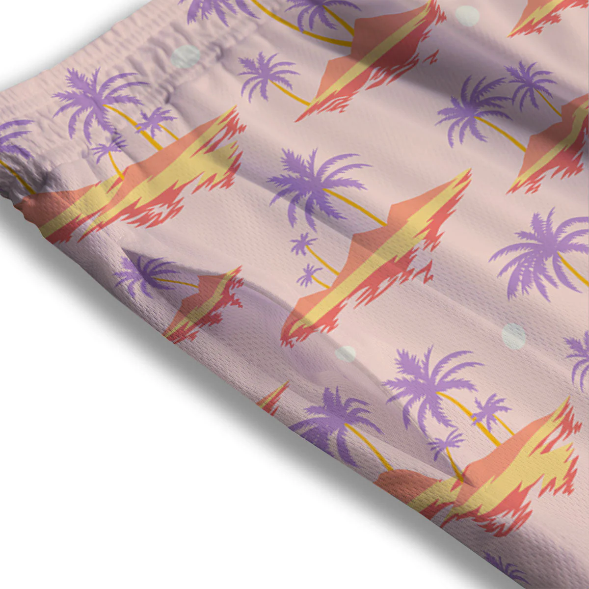 Paradise Hawaii Tropical Print Pattern Mesh Shorts - Image 3