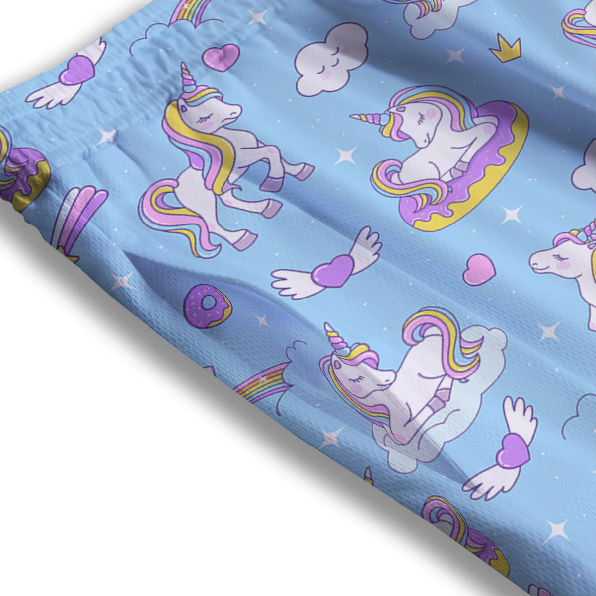 Paradise Unicorn Print Pattern Mesh Shorts - Image 3