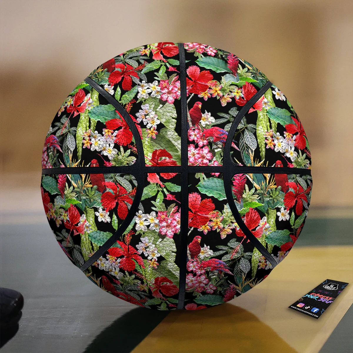 Parrot Hawaiian Tropical Print Pattern Basketball