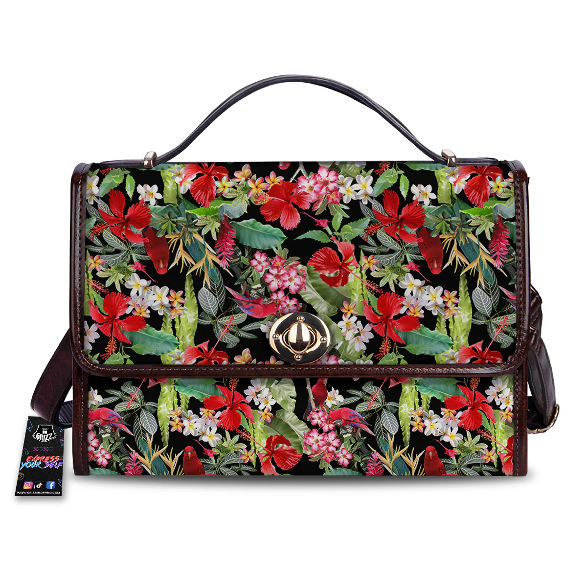 Parrot Hawaiian Tropical Print Pattern Women's Satchel Bag