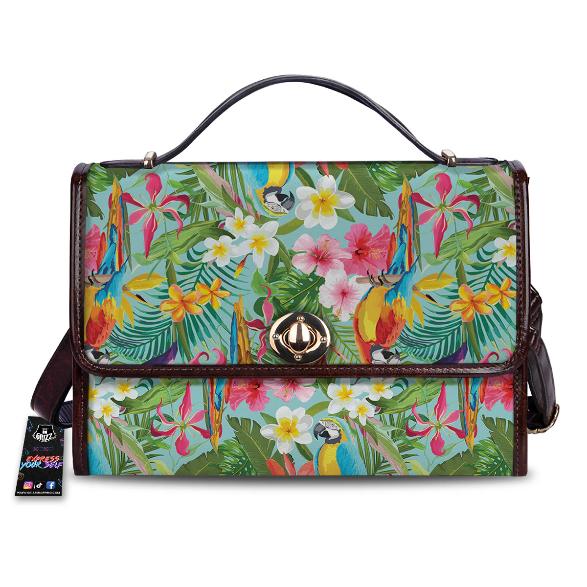 Parrot Tropical Print Pattern Women's Satchel Bag