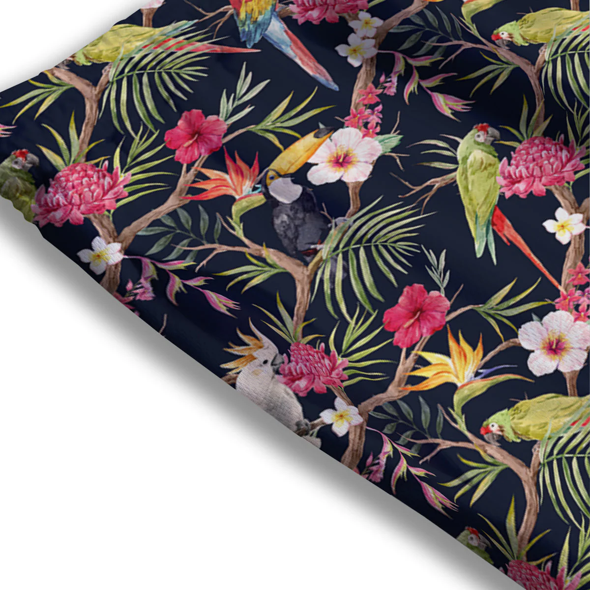 Parrot Watercolor Print Pattern Mesh Shorts - Image 3
