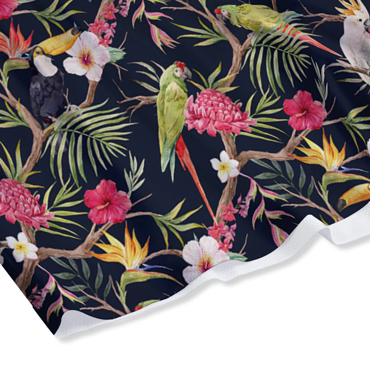 Parrot Watercolor Print Pattern Mesh Shorts - Image 4