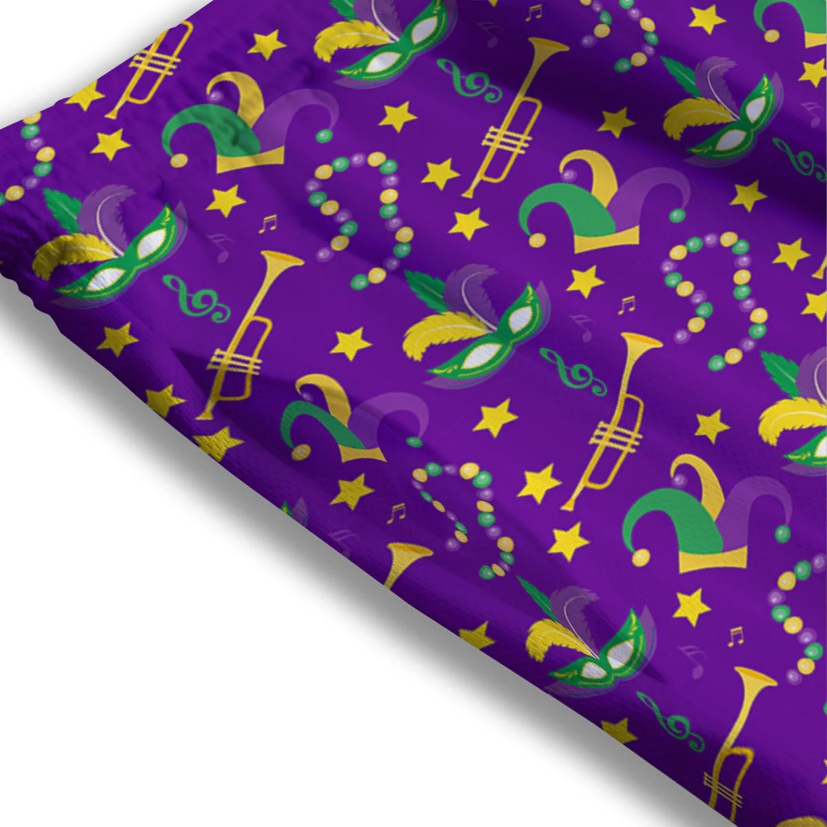 Party Mardi Gras Print Pattern Mesh Shorts - Image 3