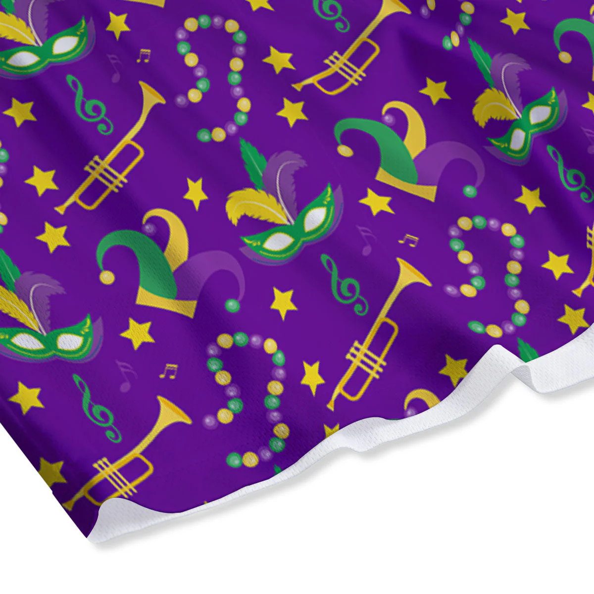 Party Mardi Gras Print Pattern Mesh Shorts - Image 4