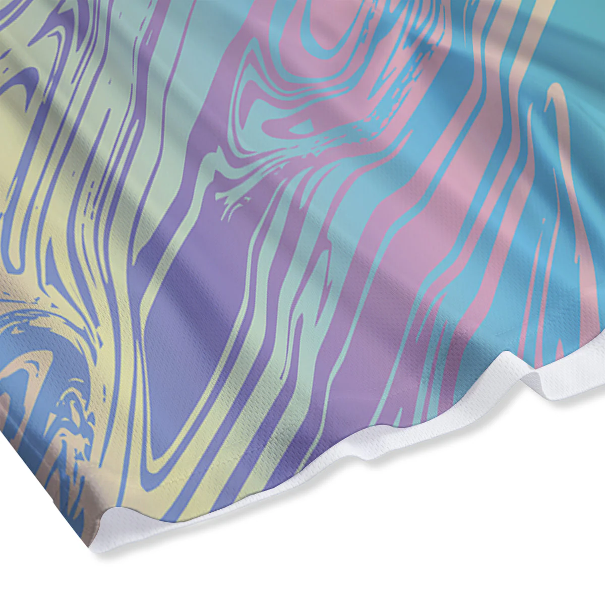 Pastel Liquid Marble Holographic Print Mesh Shorts - Image 4
