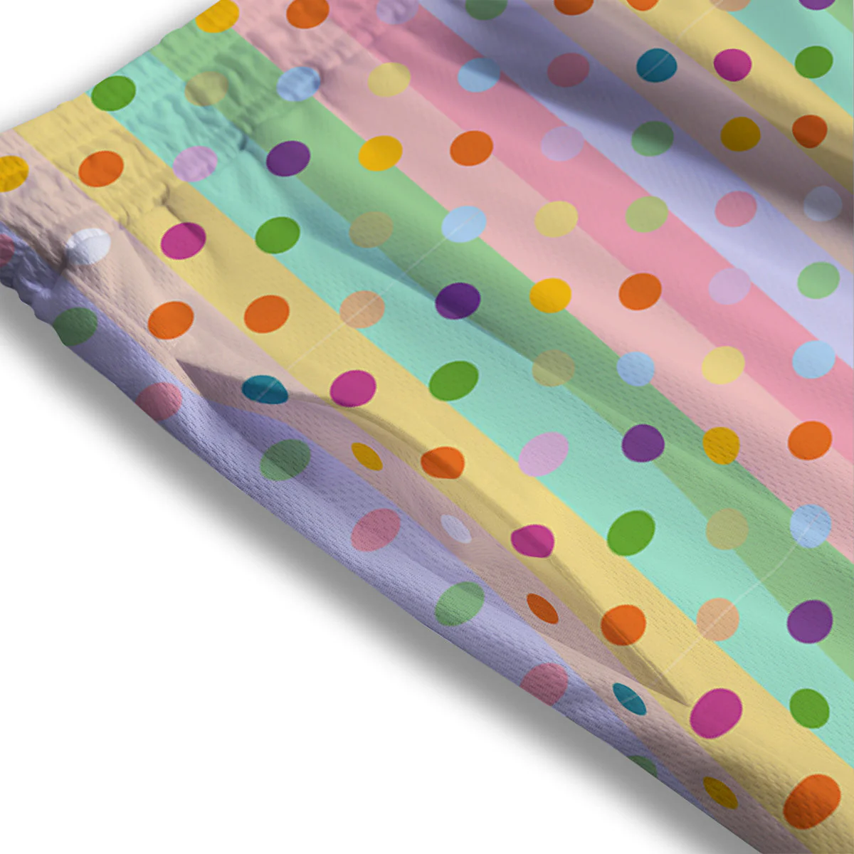 Pastel Polka Dots Print Pattern Mesh Shorts - Image 3