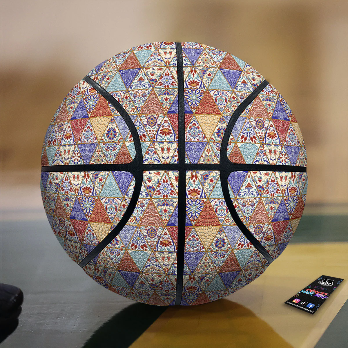 Patchwork Boho Mandala Print Pattern Basketball
