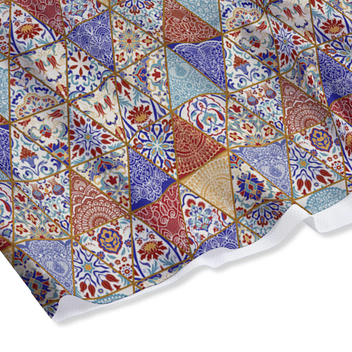 Patchwork Boho Mandala Print Pattern Mesh Shorts - Image 4