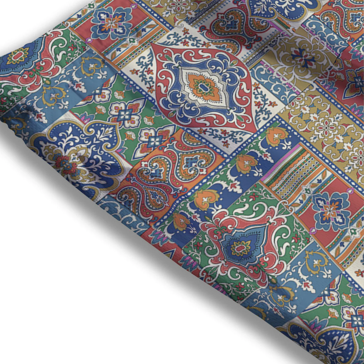 Patchwork Damask Vintage Print Pattern Mesh Shorts - Image 3