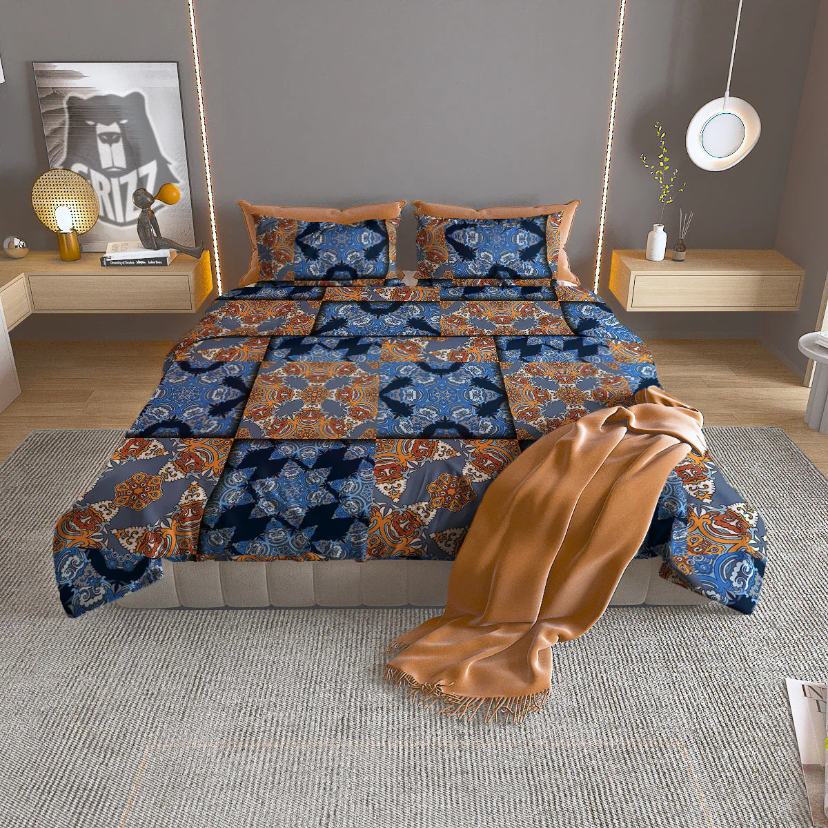 Patchwork Floral Vintage Print Pattern Duvet Cover Bedding Set