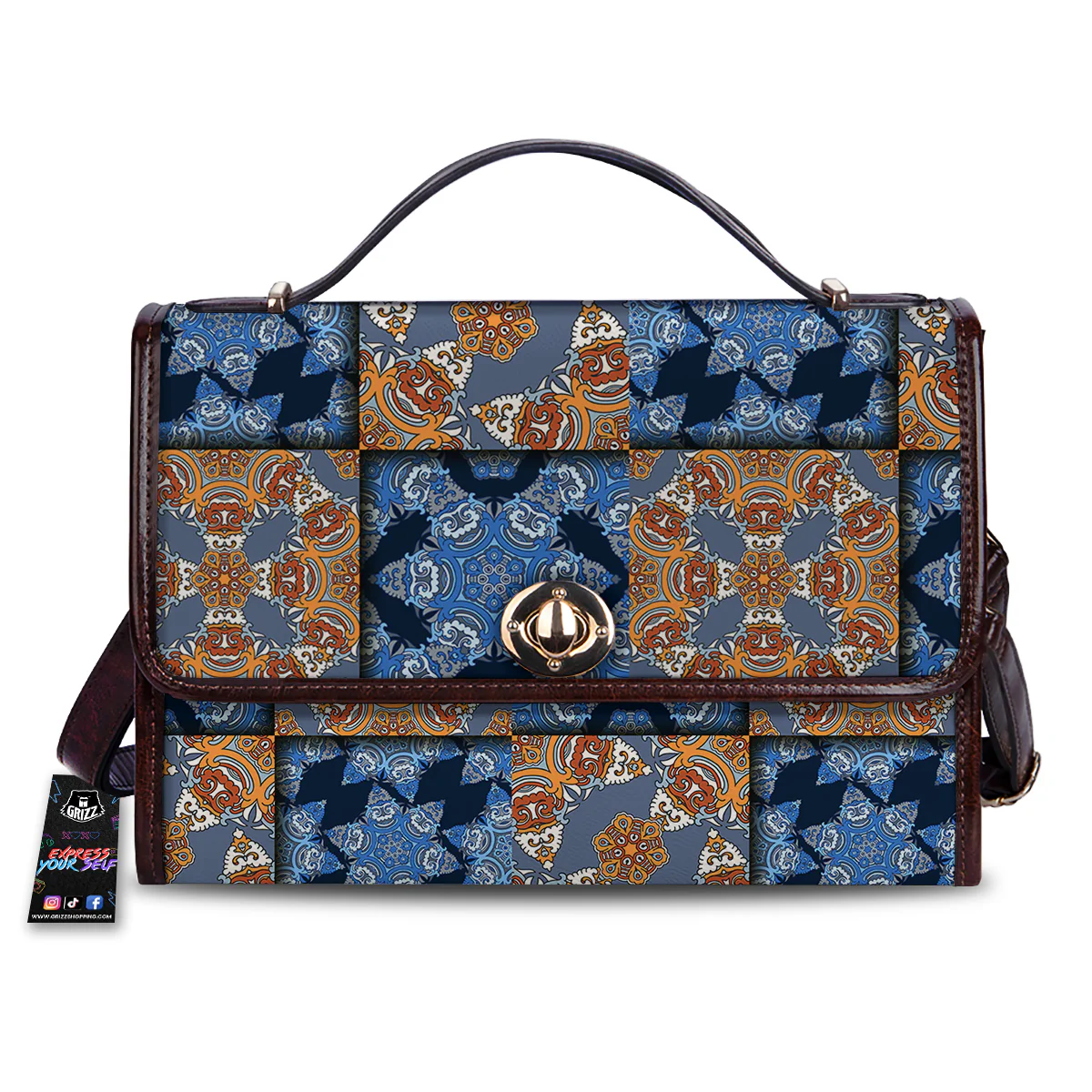 Patchwork Floral Vintage Print Pattern Women's Satchel Bag