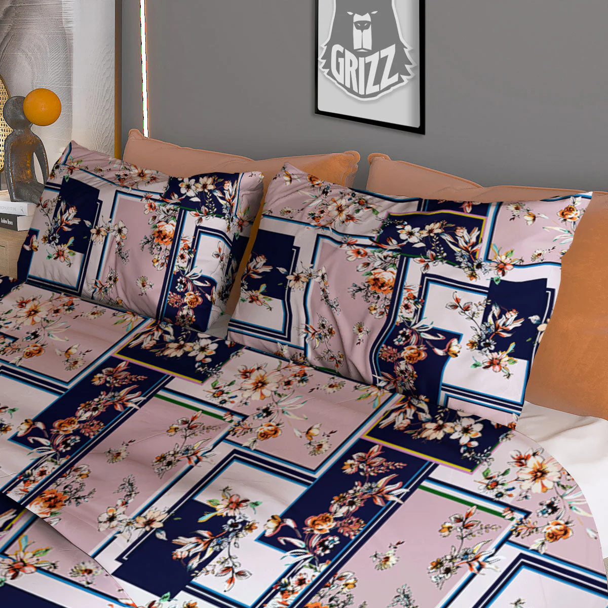 Patchwork Flower Vintage Print Pattern Duvet Cover Bedding Set - Image 3