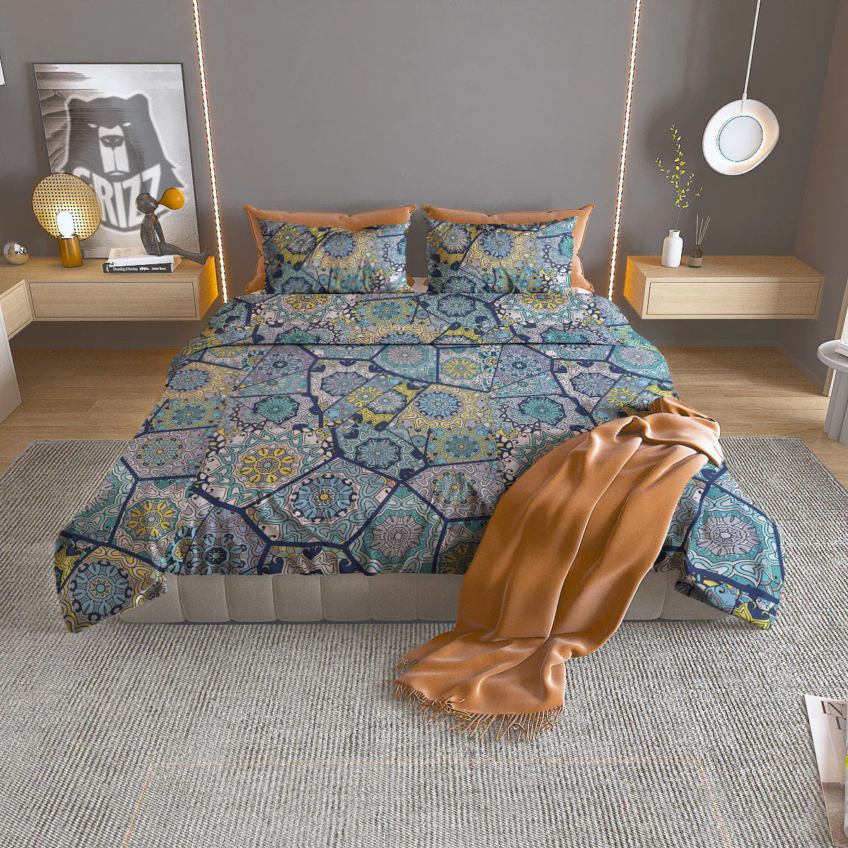 Patchwork Indian Floral Print Pattern Duvet Cover Bedding Set