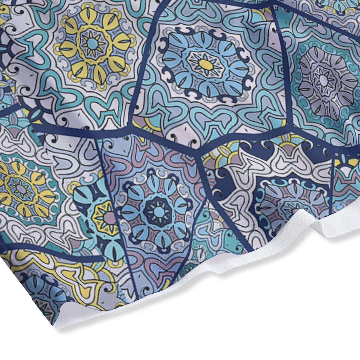 Patchwork Indian Floral Print Pattern Mesh Shorts - Image 4